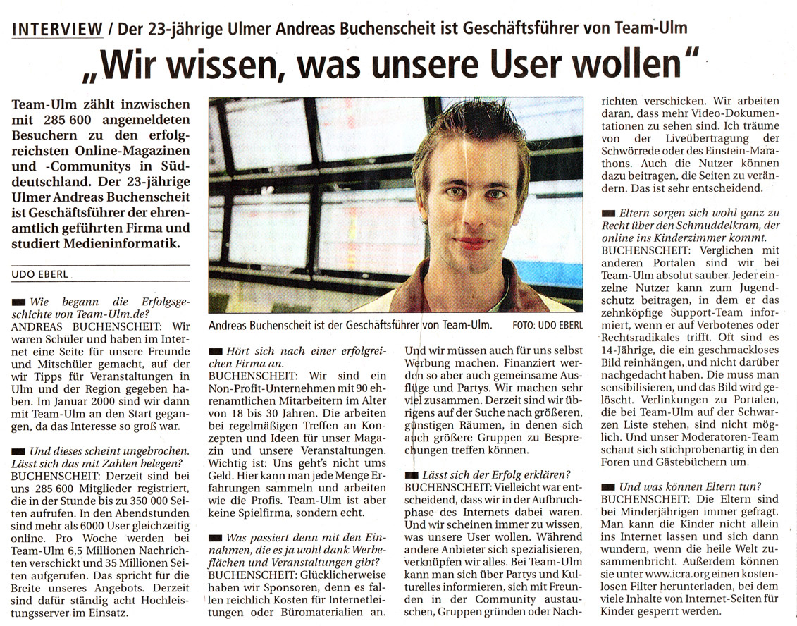 Team-Ulm: Wir wissen, was unsere User wollen