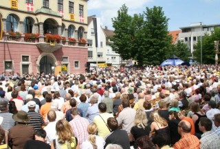 Blick vom Weinhof aus - unser Zelt rechts hinten